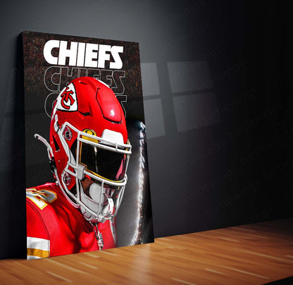 Chiefs Kingdom Metal Poster | Kansas City Football Pride Wall Art  Game Day Energy Sports Metal Frame by TurtleWings