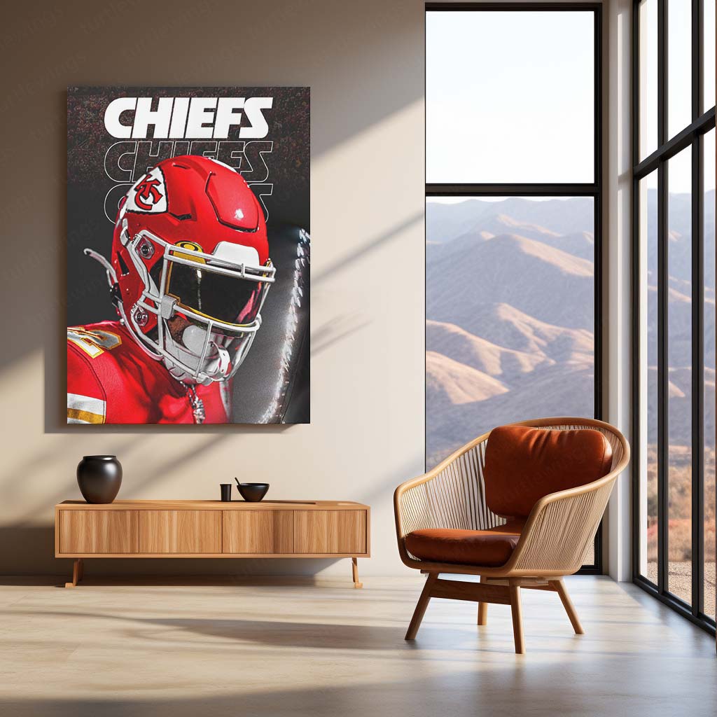 Chiefs Kingdom Metal Poster | Kansas City Football Pride Wall Art  Game Day Energy Sports Metal Frame by TurtleWings