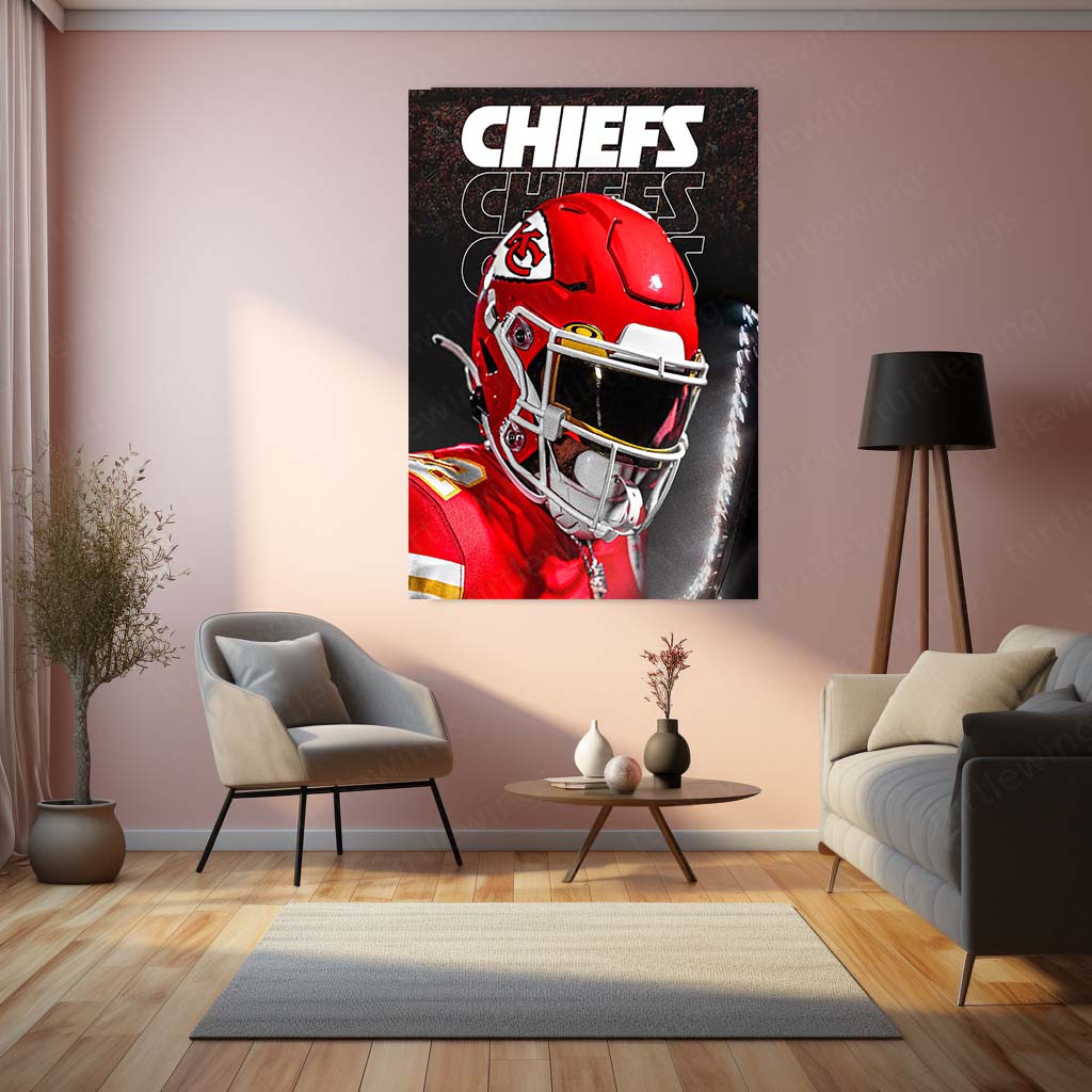 Chiefs Kingdom Metal Poster | Kansas City Football Pride Wall Art  Game Day Energy Sports Metal Frame by TurtleWings