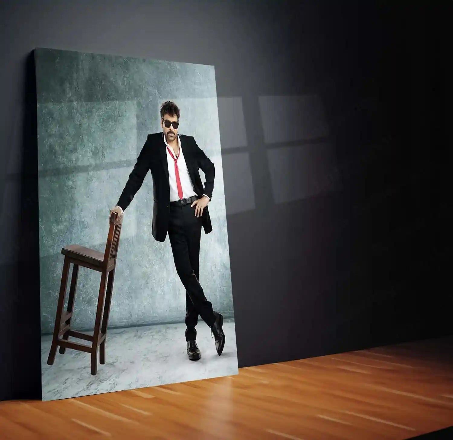 Movies & Series Metal Poster | Megastar Chiranjeevi Metal Poster | Mass Telugu Superstar Wall Art | Premium Actor Portrait Frame - TURTLEWINGS