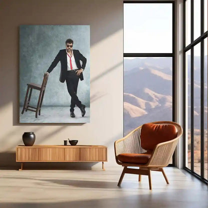 Movies & Series Metal Poster | Megastar Chiranjeevi Metal Poster | Mass Telugu Superstar Wall Art | Premium Actor Portrait Frame - TURTLEWINGS
