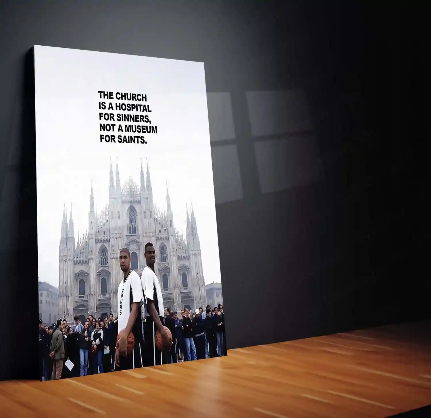 Quote Metal Poster | Church Is a Hospital | Grace, Redemption & Faith-Based Truth Metal Frame - TURTLEWINGS 