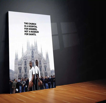 Quote Metal Poster | Church Is a Hospital | Grace, Redemption & Faith-Based Truth Metal Frame - TURTLEWINGS 