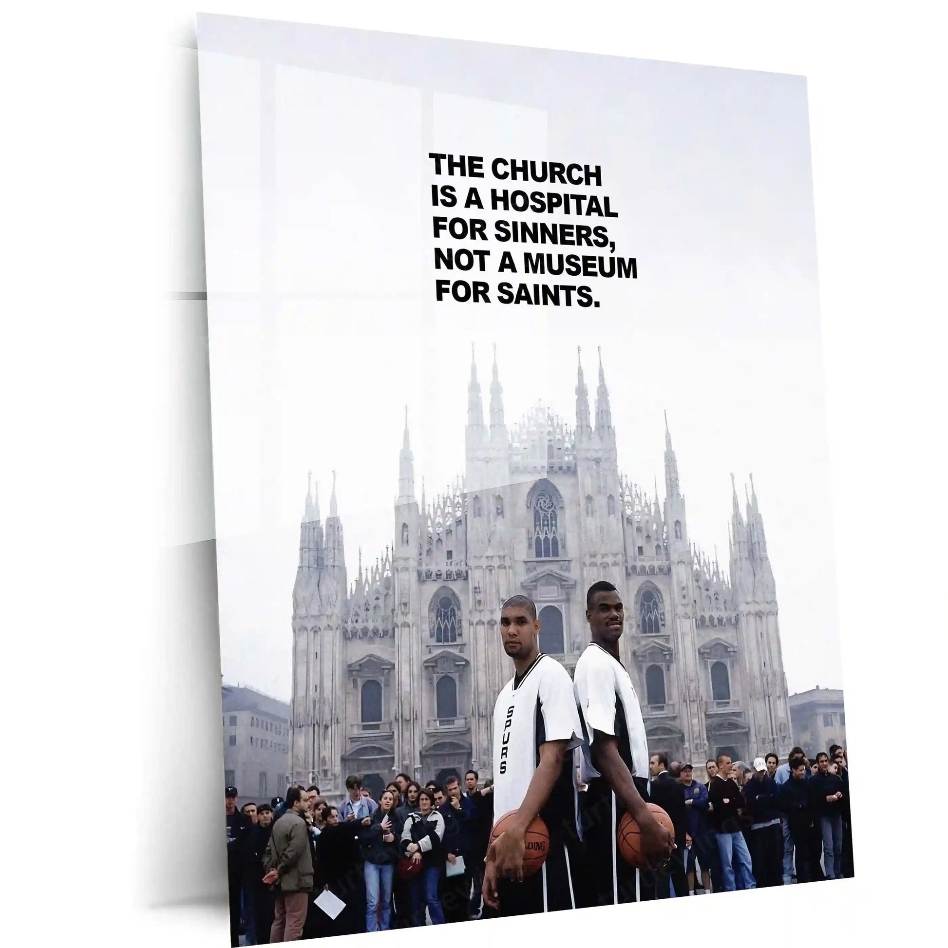 Quote Metal Poster | Church Is a Hospital | Grace, Redemption & Faith-Based Truth Metal Frame - TURTLEWINGS 