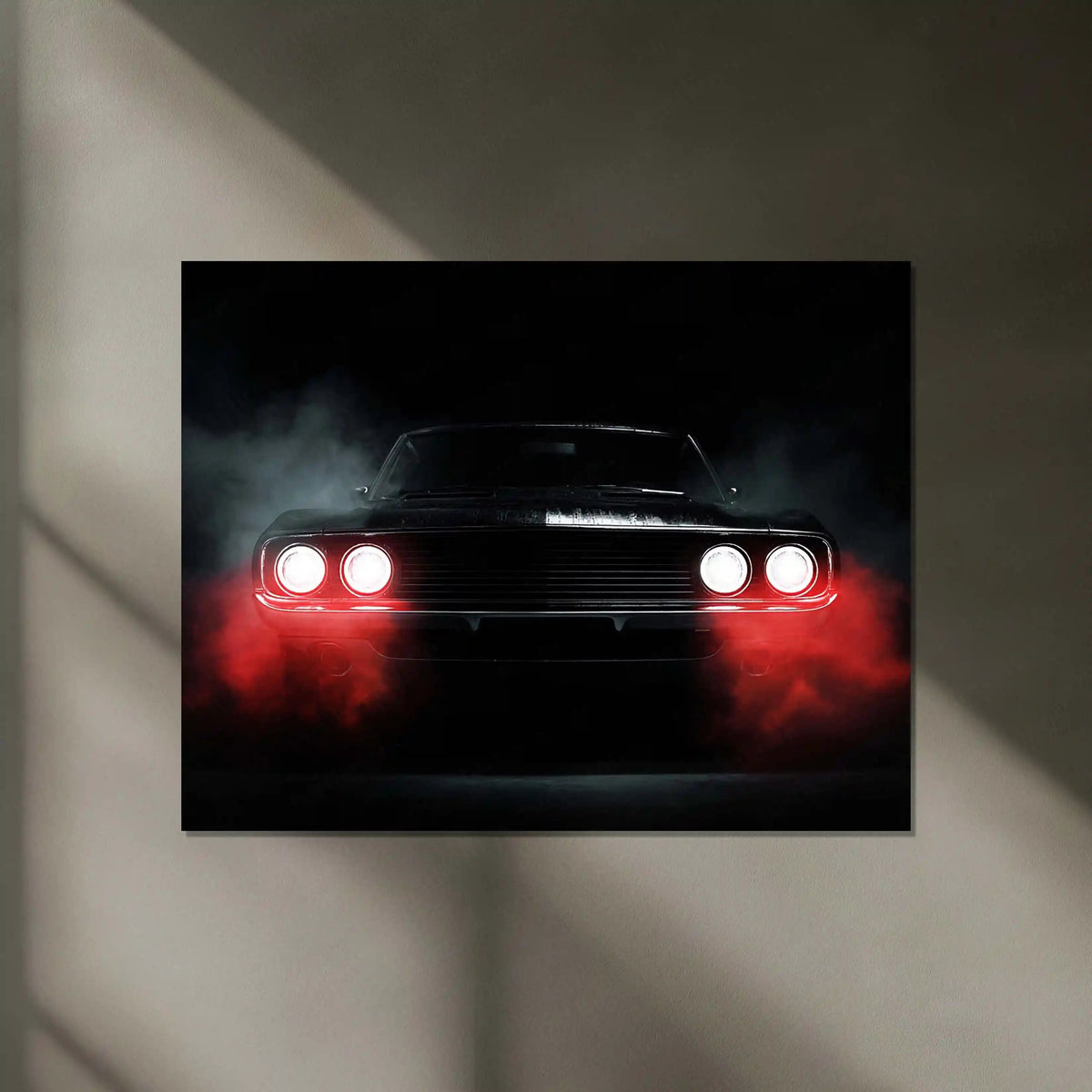 Classic Beast Neon LED Metal Poster | Retro Muscle Car Wall Art | Power & Legacy Illuminated Frame - TURTLEWINGS