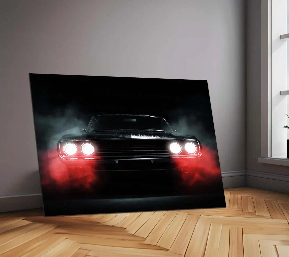 Classic Beast Neon LED Metal Poster | Retro Muscle Car Wall Art | Power & Legacy Illuminated Frame - TURTLEWINGS