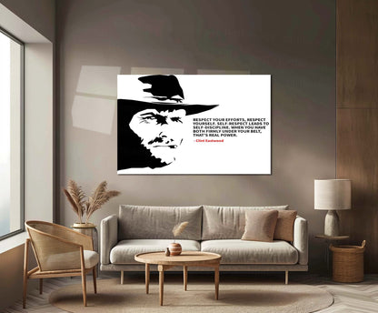 Quote Metal Poster | Clint Eastwood Quote – Real Power Comes from Discipline | Motivational Metal Poster