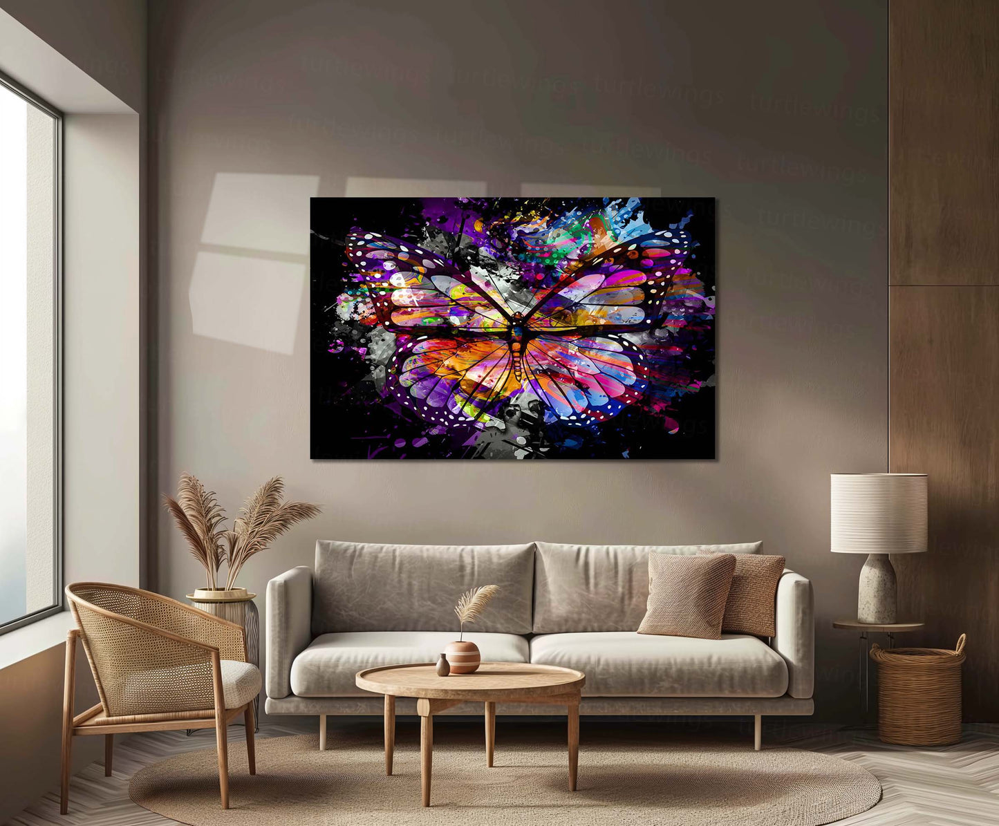 Colorful Abstract Butterfly Metal Poster | Vibrant Modern Wall Art