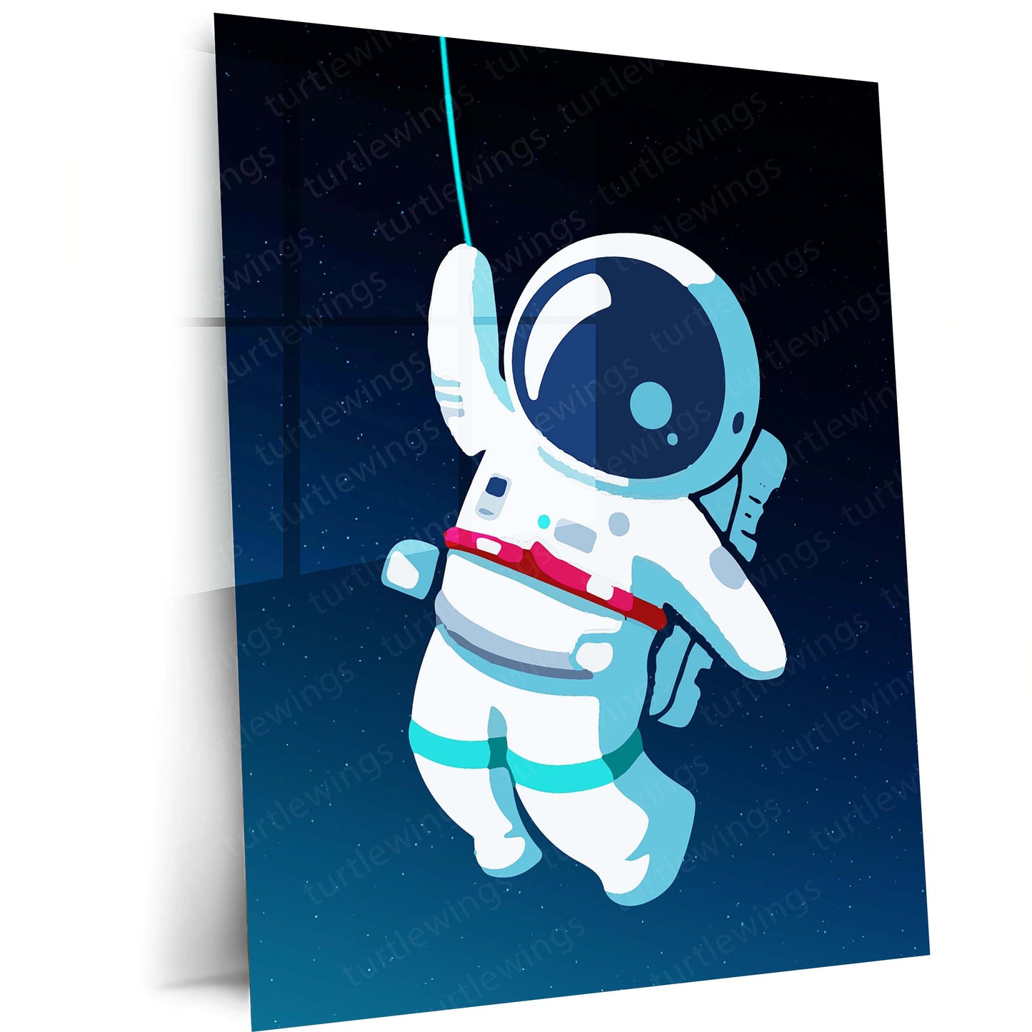 Cosmic Coffee Astronaut Metal Poster | Space Explorer Aesthetic Wall Art  Cute Galaxy Coffee Lover Metal Frame by TurtleWings 01