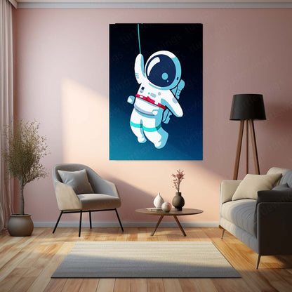Cosmic Coffee Astronaut Metal Poster | Space Explorer Aesthetic Wall Art  Cute Galaxy Coffee Lover Metal Frame by TurtleWings 01