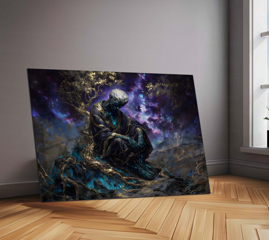Cosmic Guardian Metal Poster | Mystical Fantasy Wall Art