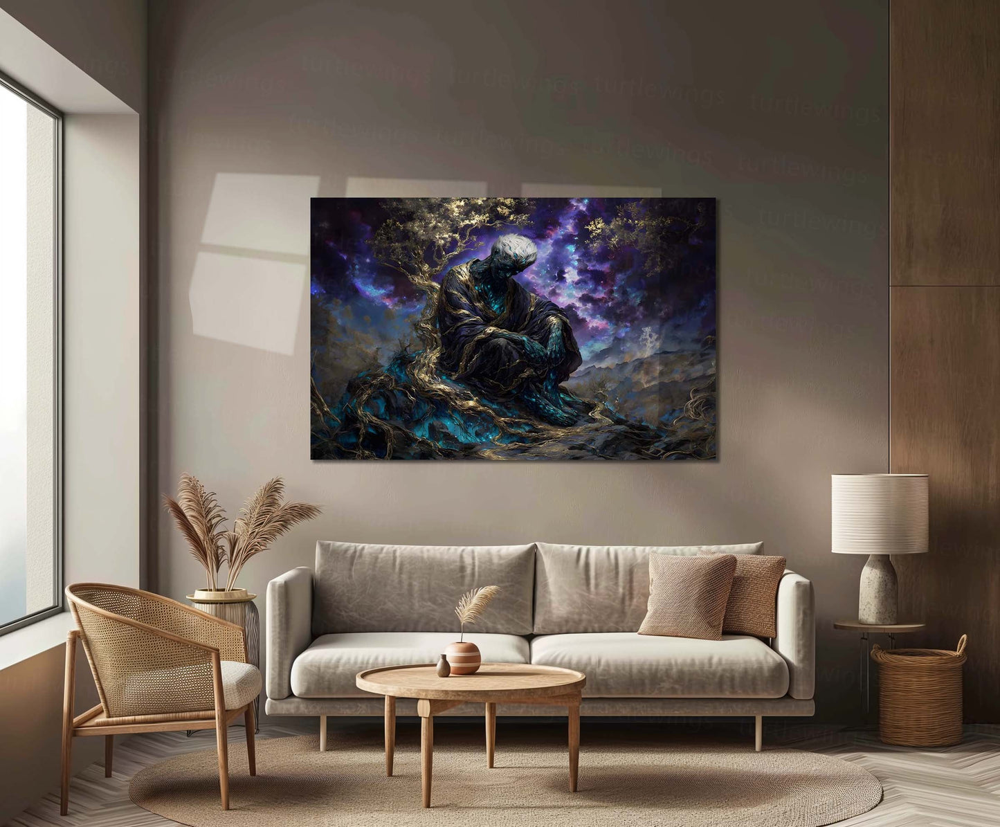 Cosmic Guardian Metal Poster | Mystical Fantasy Wall Art