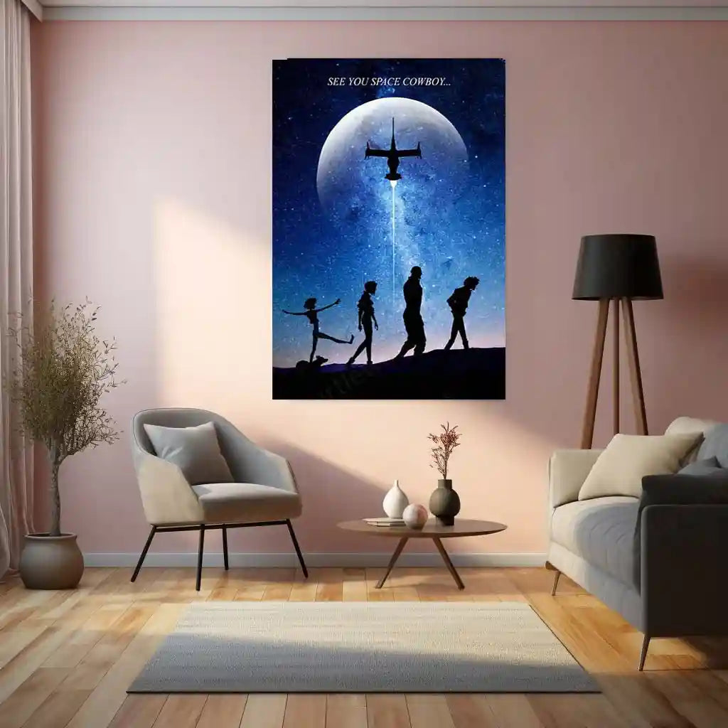 Anime Metal Poster | Cowboy Bebop – See You, Space Cowboy… | Iconic Anime Metal Frame Neo-Noir Space Odyssey Wall Art - TURTLEWINGS 