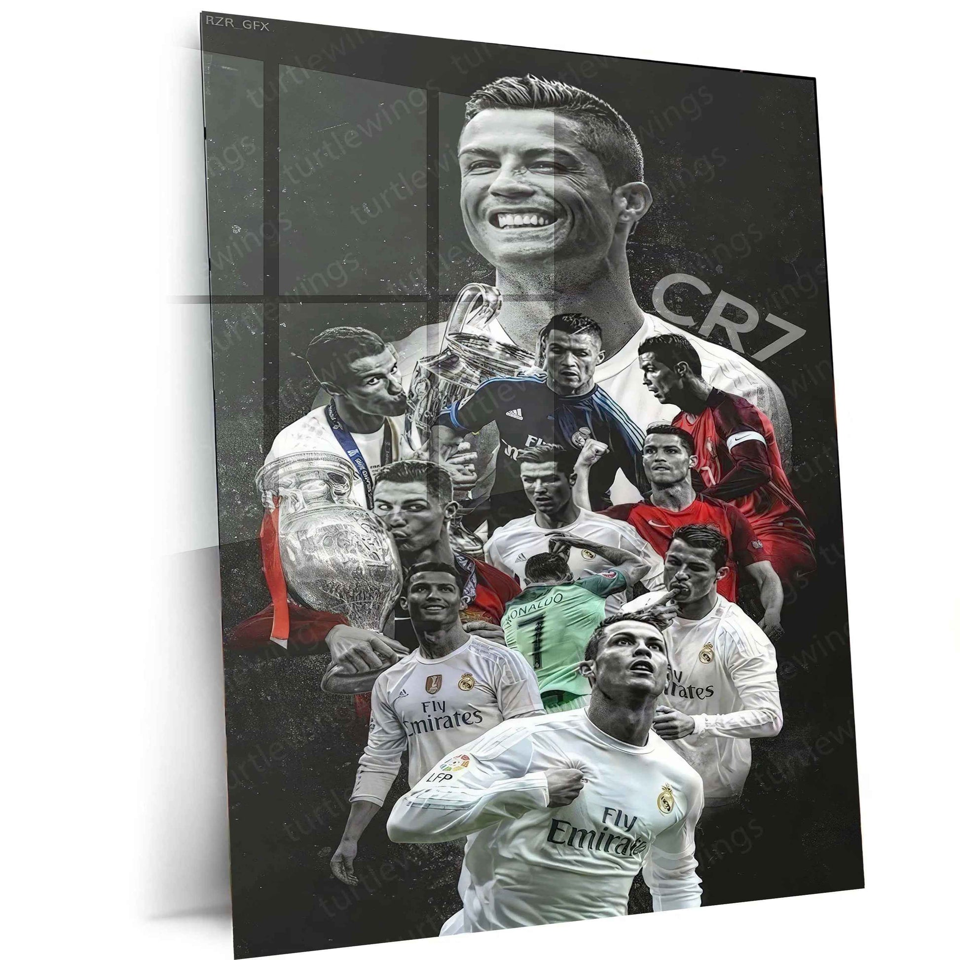 Cristiano Ronaldo Metal Frame – Iconic Football Wall Art 3 - TURTLEWINGS