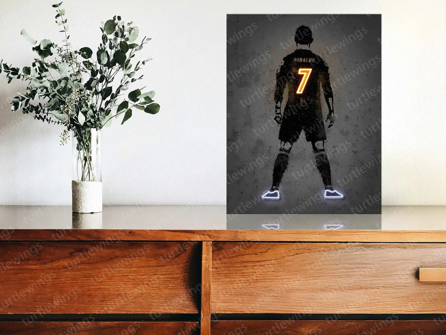 Cristiano Ronaldo Neon LED Wall Frame - Iconic Glow for Football Fans - TURTLEWINGS