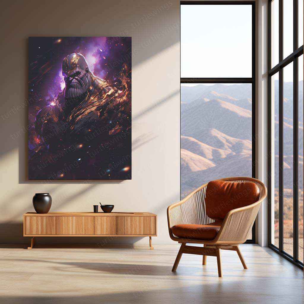 Purple Thanos in Space – Cosmic Marvel Poster with a Spark of Power - TURTLEWINGS