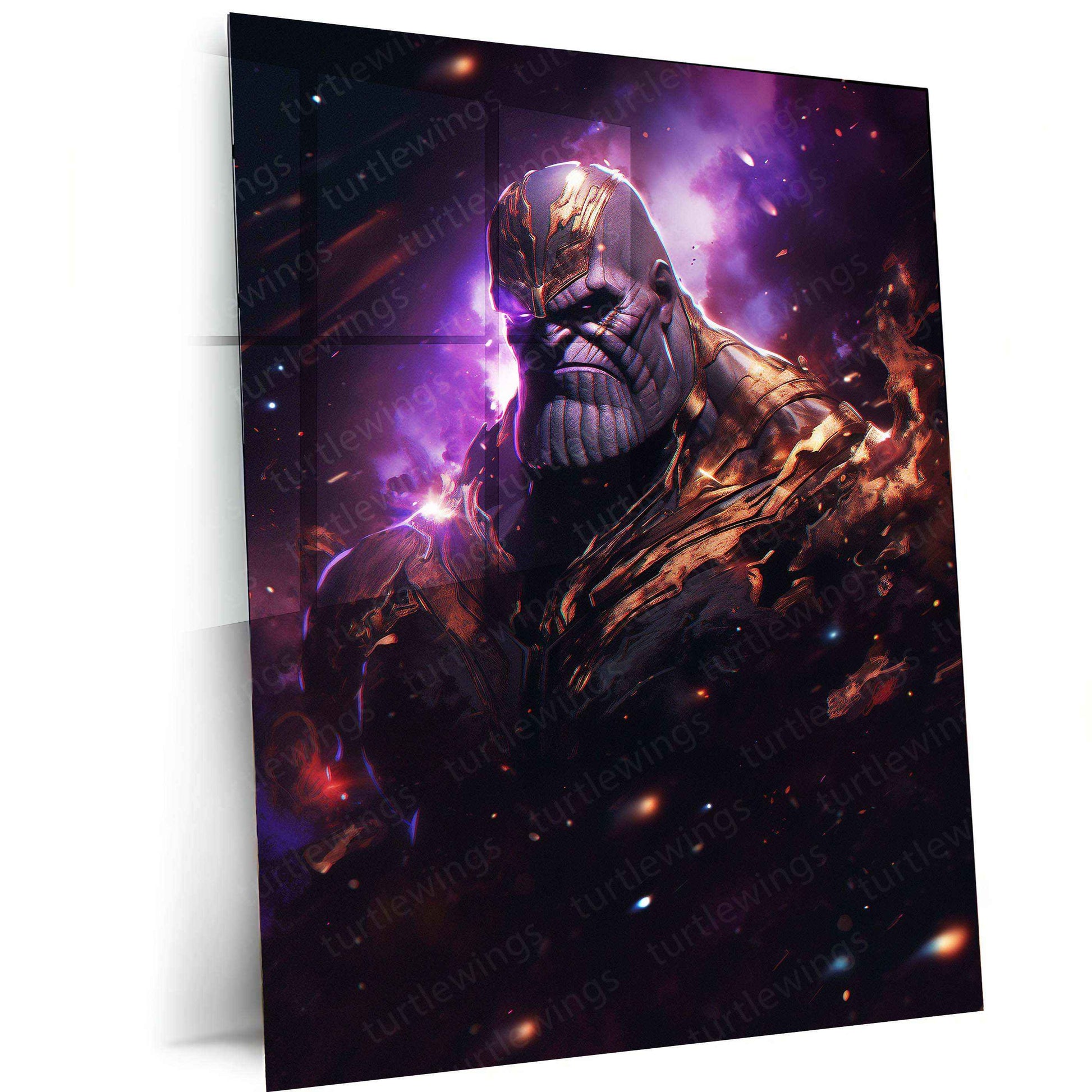 Purple Thanos in Space – Cosmic Marvel Poster with a Spark of Power - TURTLEWINGS