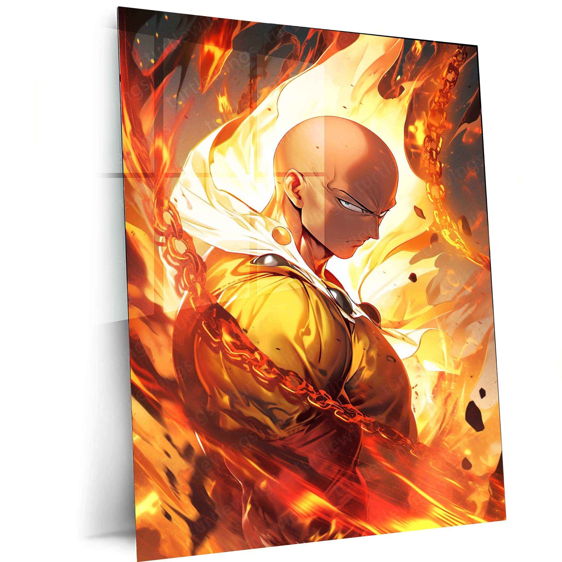 One Punch Man Saitama Wall Art – Powerful Anime Action Poster - TURTLEWINGS