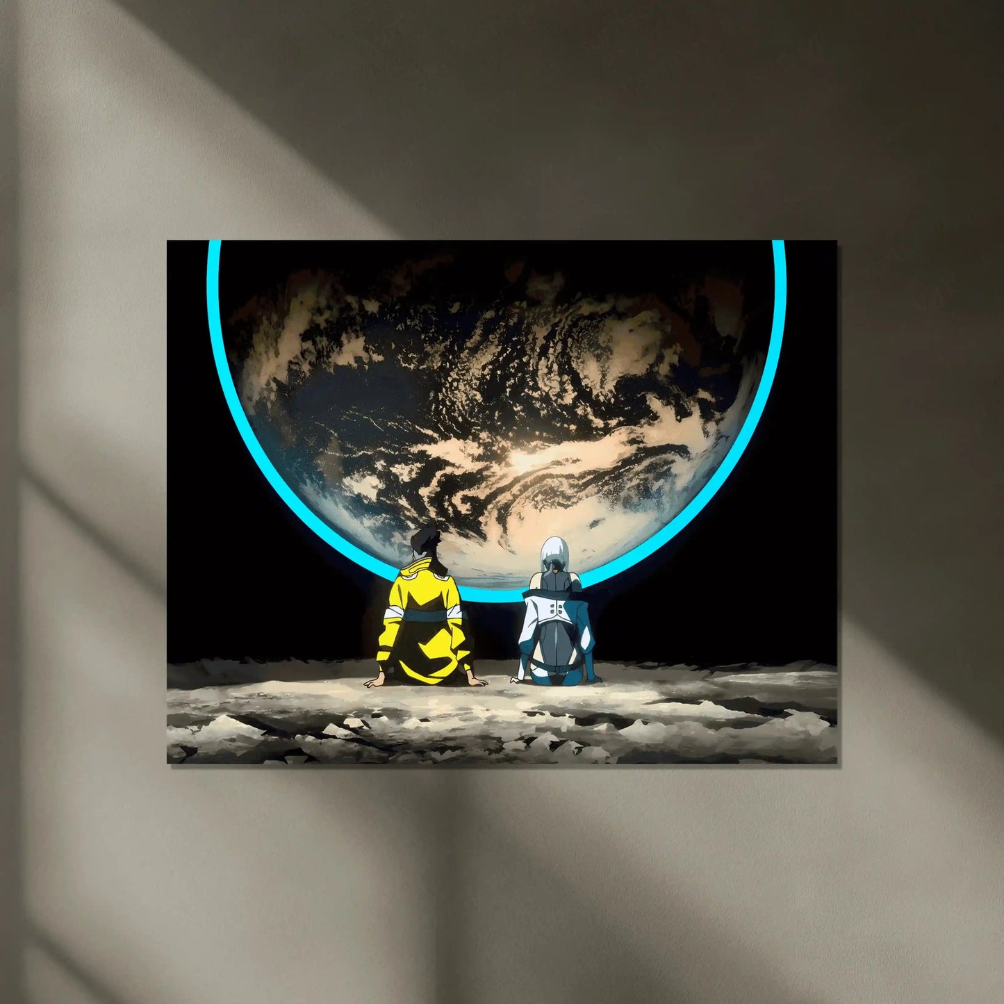 Cyberpunk: David & Lucy Moon Neon LED Metal Poster - TURTLEWINGS