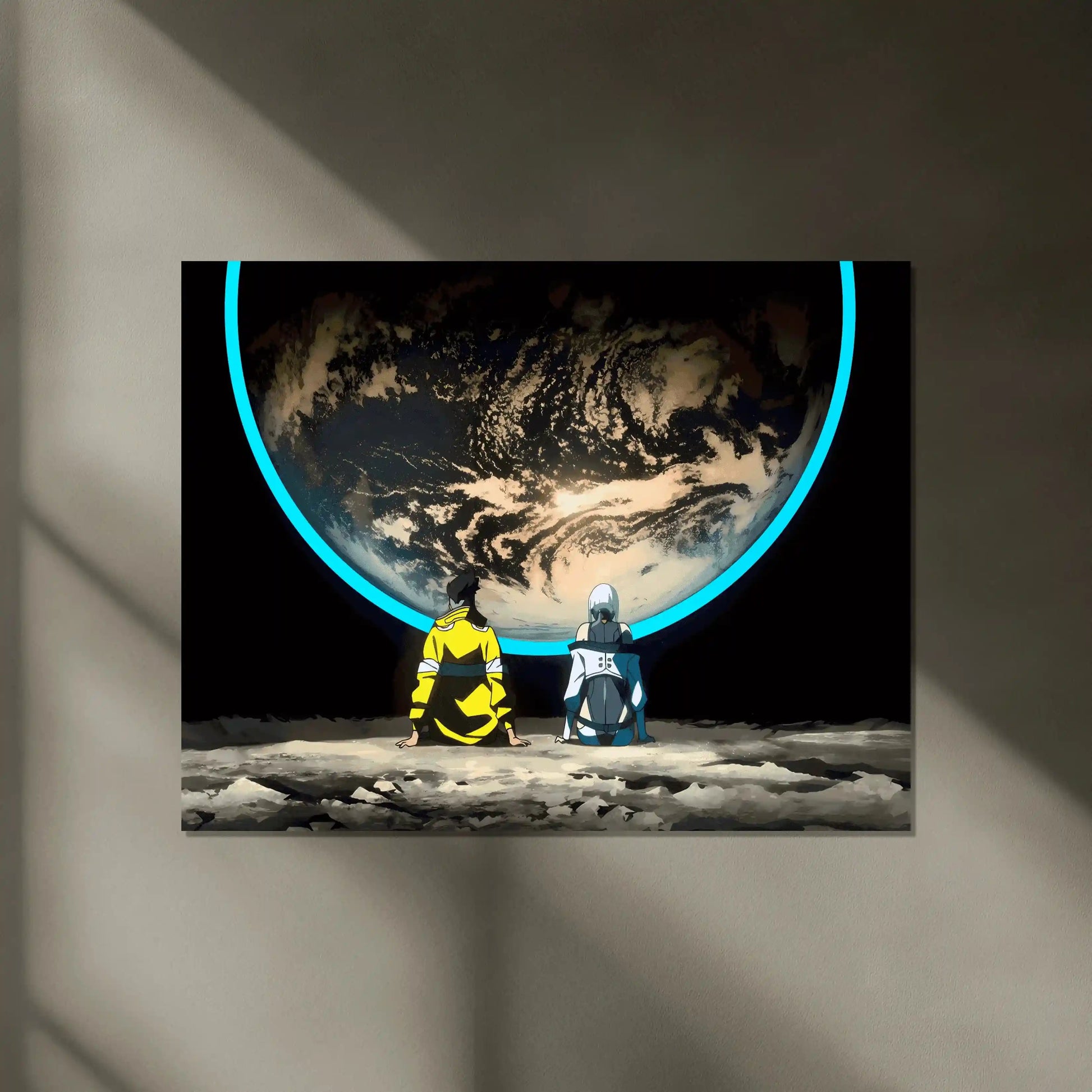Cyberpunk: David & Lucy Moon Neon LED Metal Poster - TURTLEWINGS