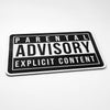 Parental Advisory Explicit Content Flat Rug | Iconic Music Label Inspired Black & White Floor Decor | Hip Hop Album Cover Style Flat Rug