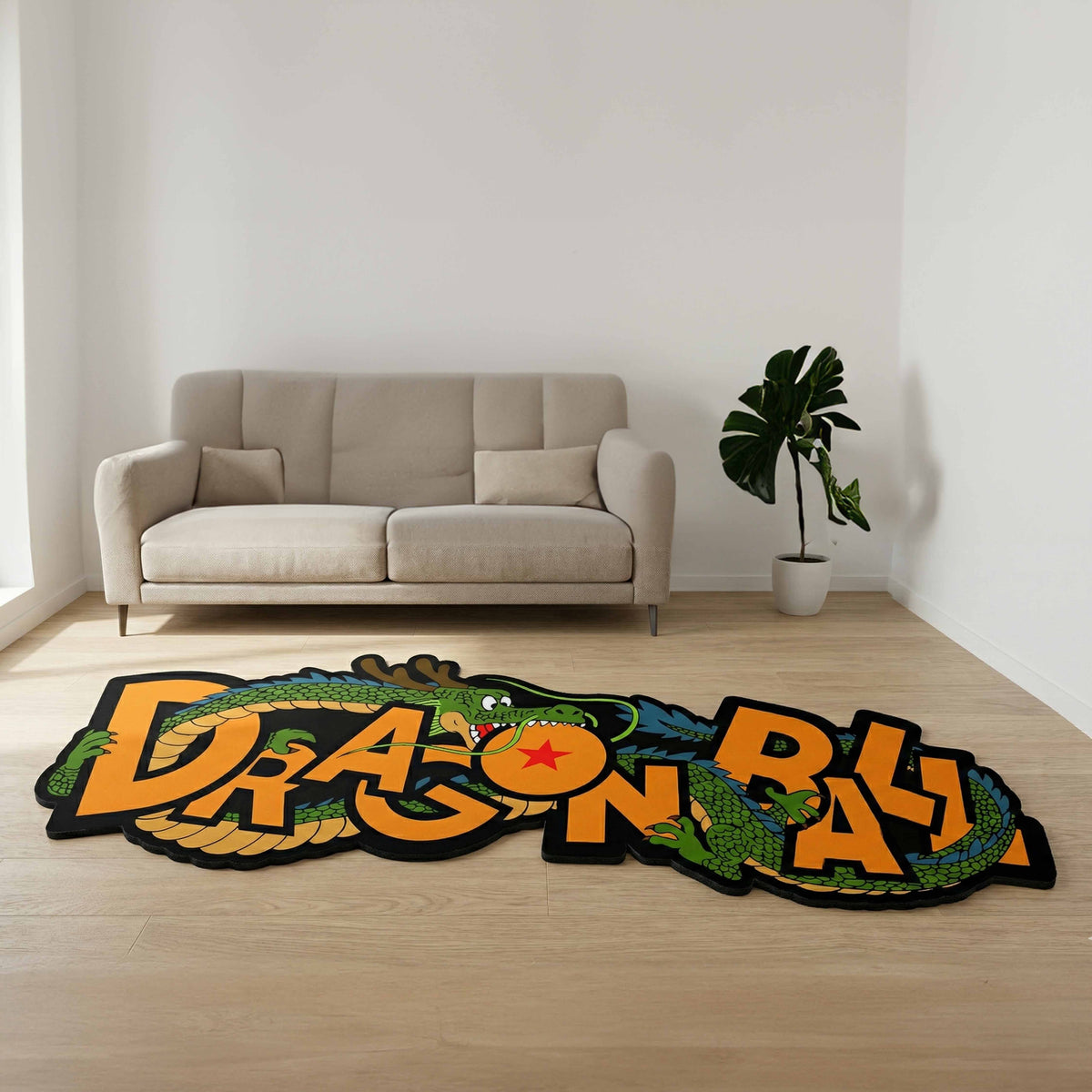Dragon Ball Anime Floor Mat (3 mm Thick) | Iconic Dragon & Star Design Mat for Bedroom, Gaming Room & Anime Home Decor