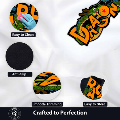Dragon Ball Anime Floor Mat (3 mm Thick) | Iconic Dragon & Star Design Mat for Bedroom, Gaming Room & Anime Home Decor
