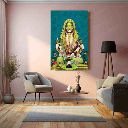 Dagdusheth Bappa Metal Poster – Divine Lord Ganesha Wall Art | Spiritual Hindu Decor 2 - TURTLEWINGS