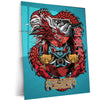 Daruma Dragon Metal Poster | Japanese Myth & Luck Fusion Art | Bold Cultural Decor