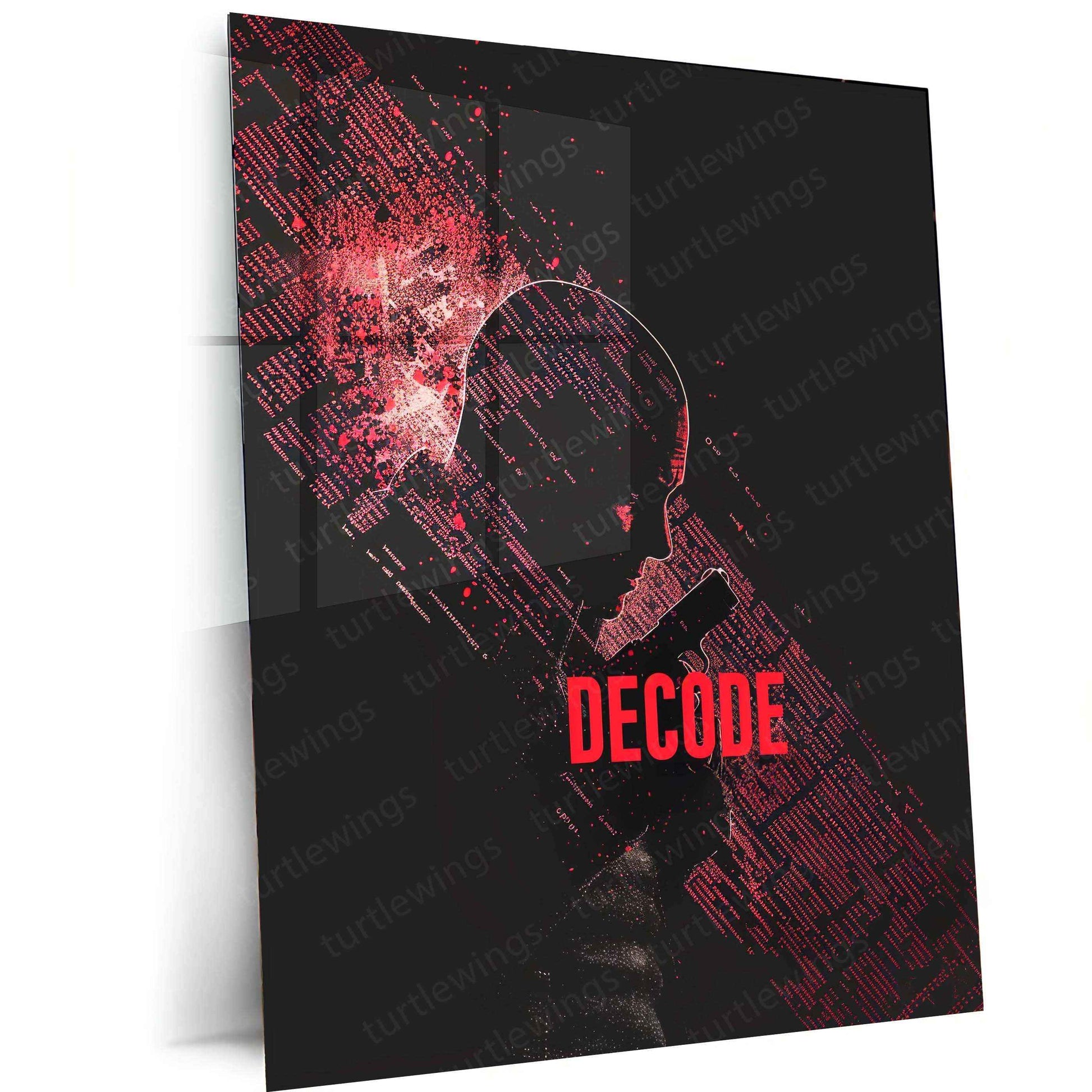 Decode Metal Poster | Inspirational Mindset & Puzzle Wall Art | Motivational Portrait Decor - TURTLEWINGS