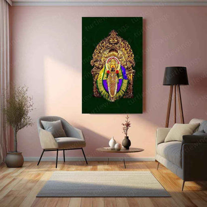 Devi Mahalakshmi Metal Poster – Divine Goddess of Wealth & Prosperity | Hindu Spiritual Wall Art - TURTLEWINGS