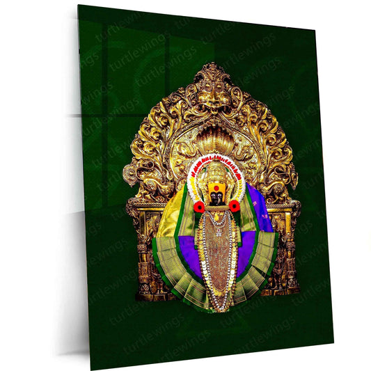 Devi Mahalakshmi Metal Poster – Divine Goddess of Wealth & Prosperity | Hindu Spiritual Wall Art - TURTLEWINGS