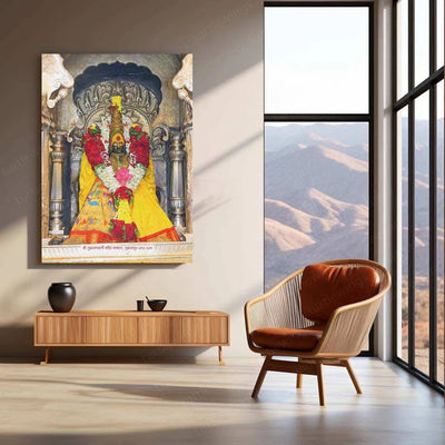 Devi Tulja Bhavani Metal Poster – Divine Warrior Goddess Wall Art | Hindu Spiritual Decor 2 - TURTLEWINGS