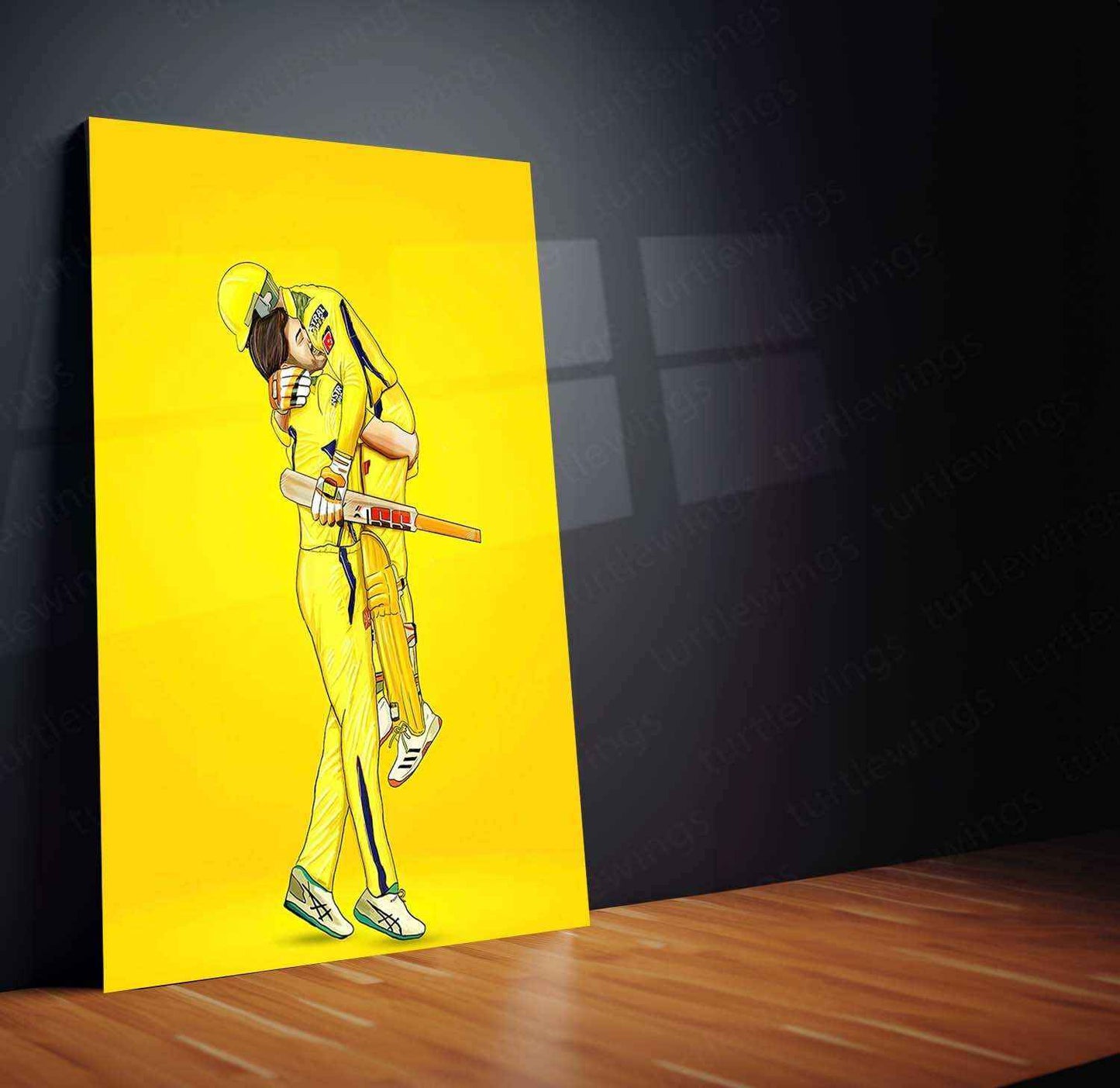 MS Dhoni & Ravindra Jadeja Metal Poster – Cricket Legends Wall Art - TURTLEWINGS