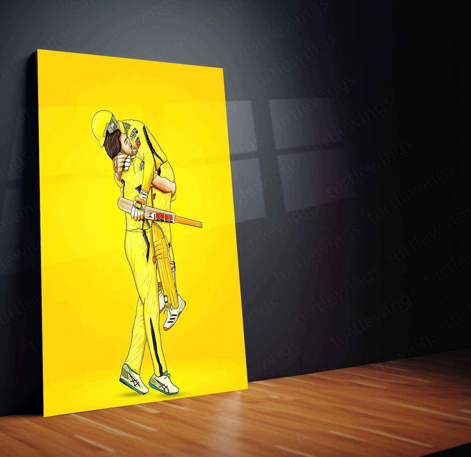 MS Dhoni & Ravindra Jadeja Metal Poster – Cricket Legends Wall Art - TURTLEWINGS