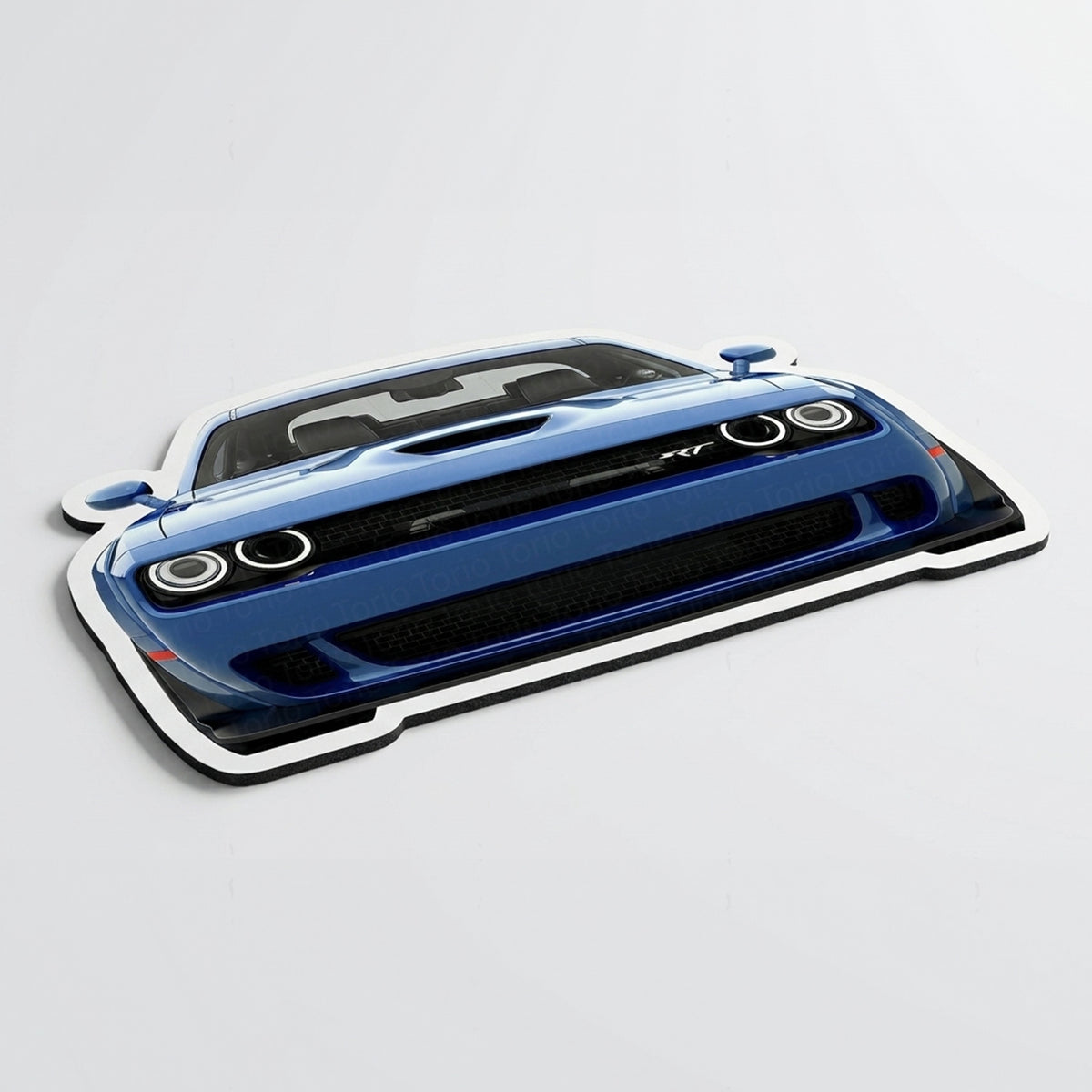 Dodge Challenger SRT Front Cut Floor Mat | Anti-Slip 3mm Rubber Flat Rug | Easy-Clean Car Design Doormat for Home & Garage