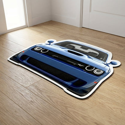 Dodge Challenger SRT Front Cut Floor Mat | Anti-Slip 3mm Rubber Flat Rug | Easy-Clean Car Design Doormat for Home & Garage