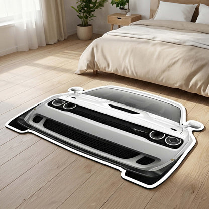 Dodge Challenger Floor Mat | Anti-Slip 3mm Absorbent Muscle Car-Style Flat Rug | Easy Clean Waterproof Designer Mat for Home, Garage & Man Cave