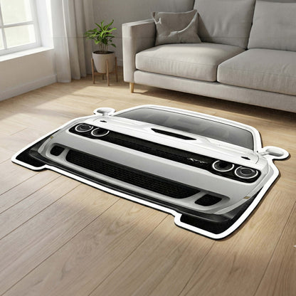 Dodge Challenger Floor Mat | Anti-Slip 3mm Absorbent Muscle Car-Style Flat Rug | Easy Clean Waterproof Designer Mat for Home, Garage & Man Cave