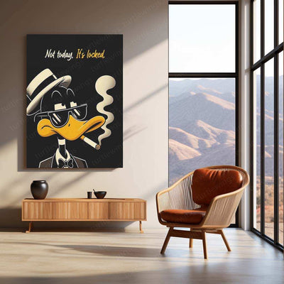Duck Funny Metal Poster – Quirky & Hilarious Animal Wall Art | Whimsical Farmhouse Decor - TURTLEWINGS