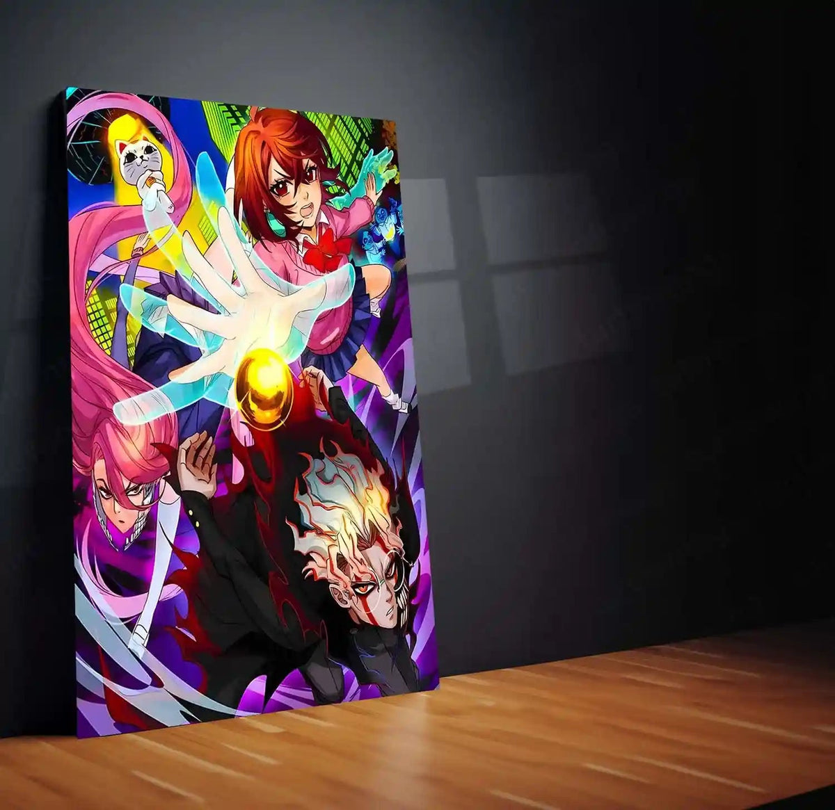 Anime Metal Poster | DanDaDan – Momo Ayase & Okarun Metal Poster | Supernatural Anime Wall Frame 01 - TURTLEWINGS
