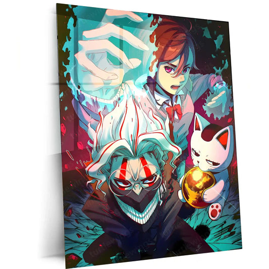 Anime Metal Poster | DanDaDan – Momo Ayase & Okarun Metal Poster | Supernatural Anime Wall Frame 02 - TURTLEWINGS