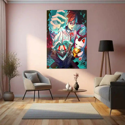 Anime Metal Poster | DanDaDan – Momo Ayase & Okarun Metal Poster | Supernatural Anime Wall Frame 02 - TURTLEWINGS