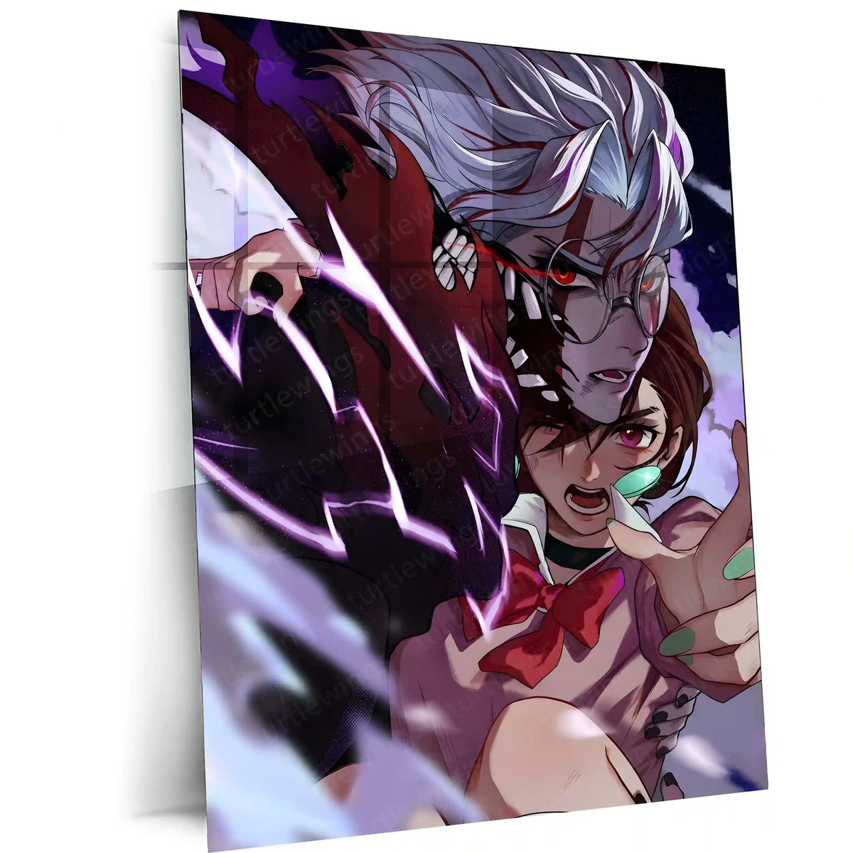 Anime Metal Poster | DanDaDan – Momo Ayase & Okarun Metal Poster | Supernatural Anime Wall Frame 08 - TURTLEWINGS