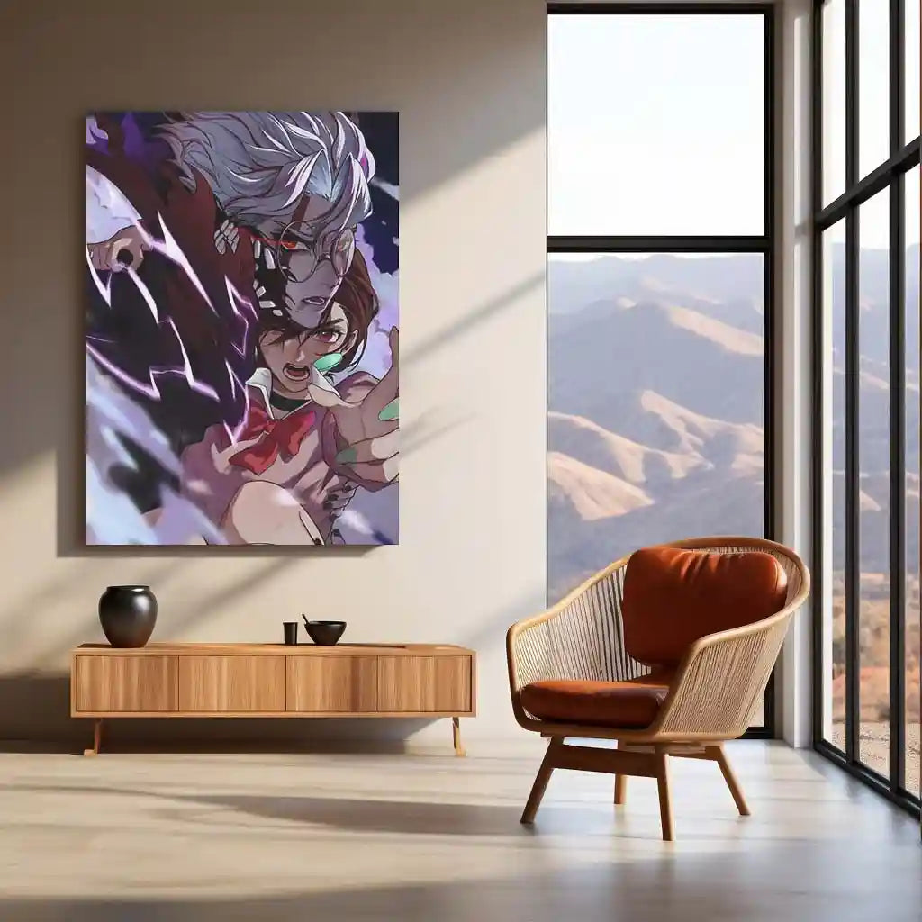 Anime Metal Poster | DanDaDan – Momo Ayase & Okarun Metal Poster | Supernatural Anime Wall Frame 08 - TURTLEWINGS