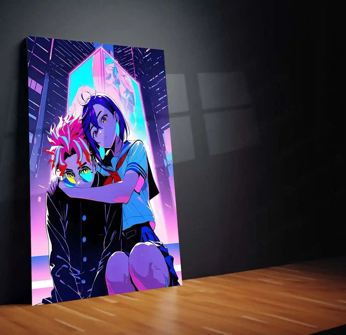 Anime Metal Poster | DanDaDan – Momo Ayase & Okarun Metal Poster | Supernatural Anime Wall Frame 09 - TURTLEWINGS