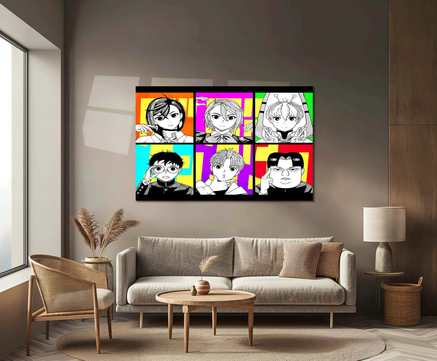 Anime Metal Poster | Dandadan Six Characters Metal Poster | Pop Anime Wall Art