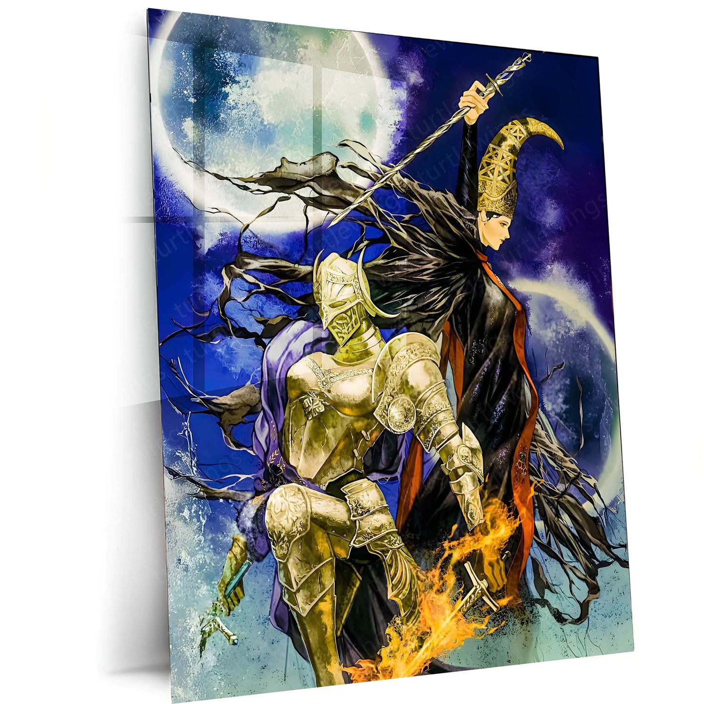 Game Metal Poster | Dark Souls – The Eternal Flame | Ashen Warrior Metal Frame Poster