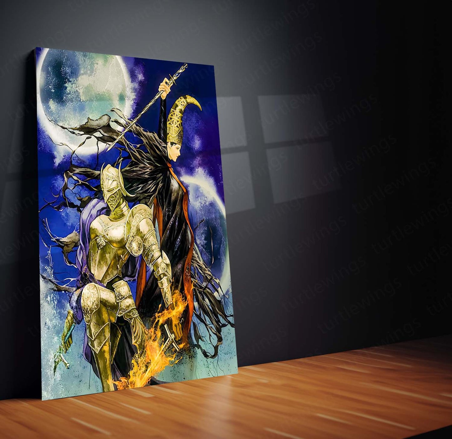 Game Metal Poster | Dark Souls – The Eternal Flame | Ashen Warrior Metal Frame Poster