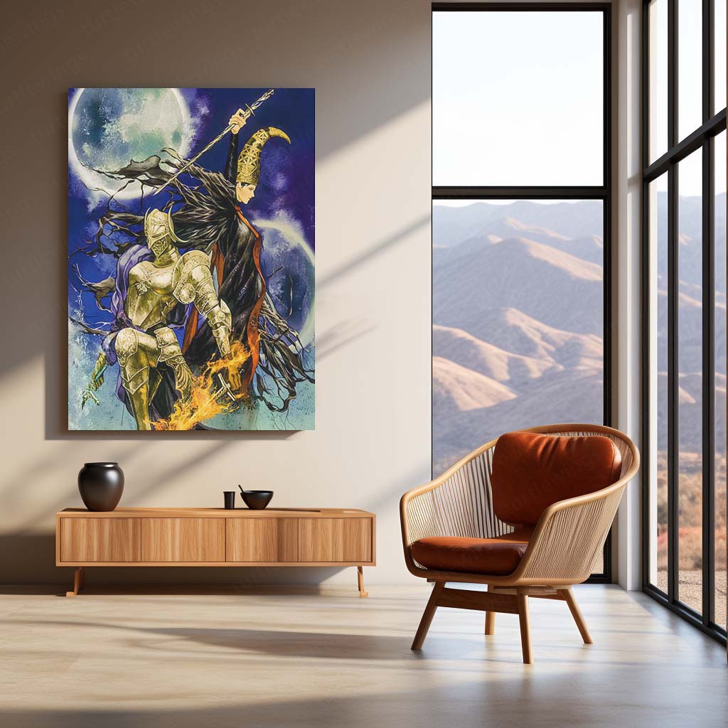 Game Metal Poster | Dark Souls – The Eternal Flame | Ashen Warrior Metal Frame Poster